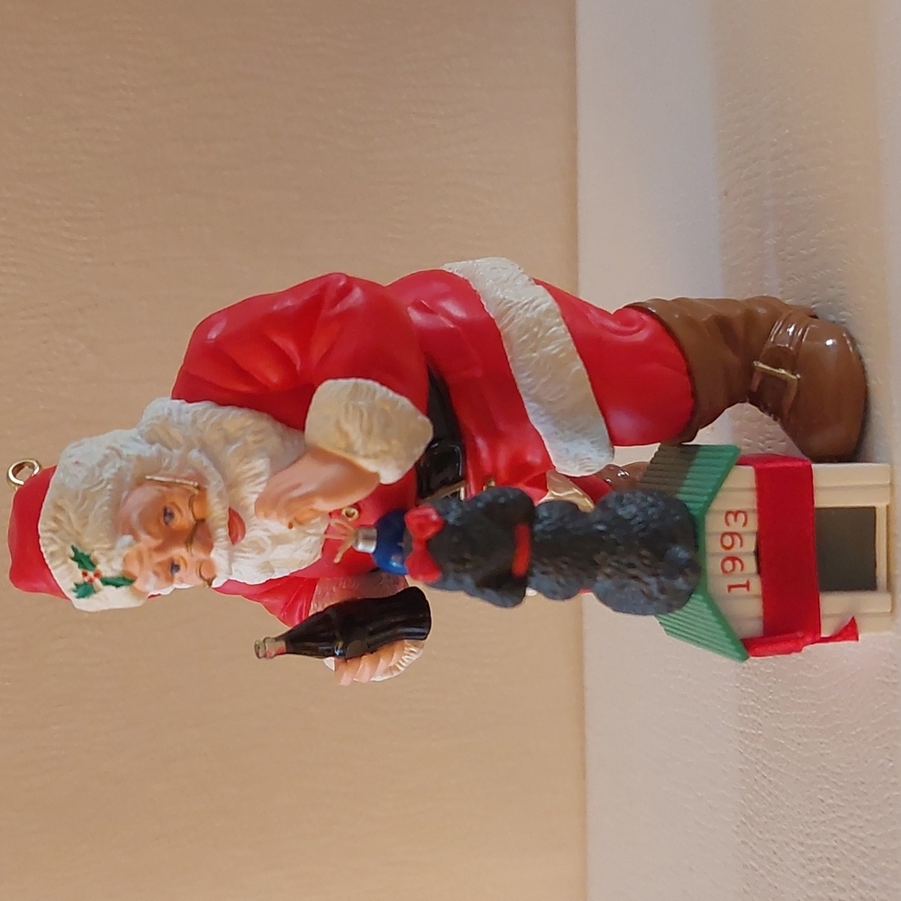 Vintage Keepsake Coca-cola Santa & Poodle Ornament